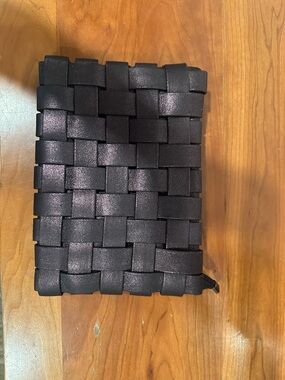 Anthropologie Dark Burgandy/Brown shimmer bag. Woven Crossbody or clutch